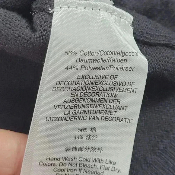 Dkny Womens L Black Turtleneck Sweater Sequin Pocket 24CT - Picture 5 of 7